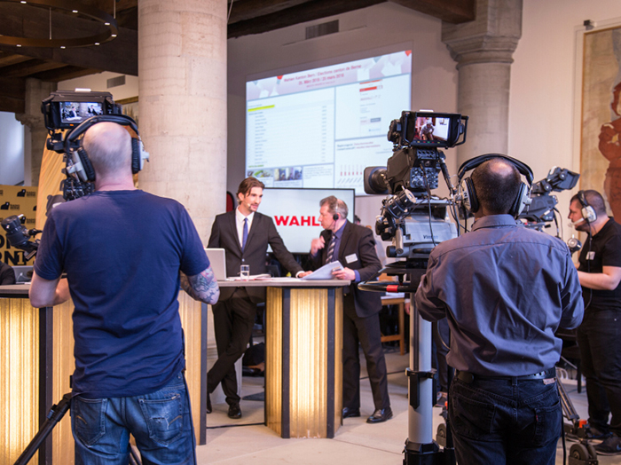 Wahlen 2018, Medienzentrum im Rathaus